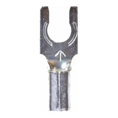 3M™ Scotchlok™ Locking Fork is a lug connection terminal that has a spring-like tongue to securely lock around the stud. The non-insulated, brazed-seam barrel has a beveled mouth t...