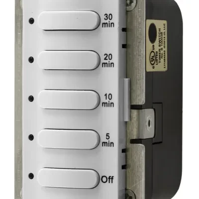 Hubbell Wiring Device Kellems, Timer Switches, Single Pole, 8.3A120/277VAC, 30 Minute Delay Time Out, White