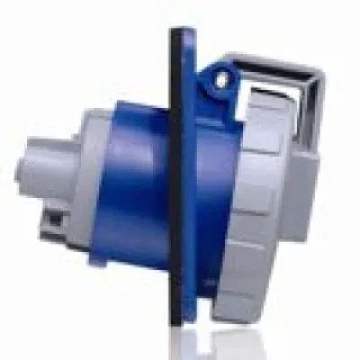 20 Amp, 250 Volt, IEC 309-1 & 309-2, 2P, 3W, Outlet North American Pin & Sleeve Receptacle, Industrial Grade, IP67, Watertight - Blue