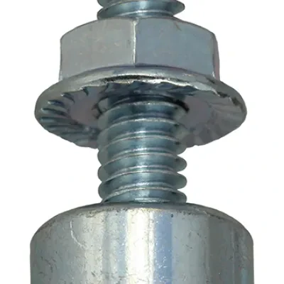 Bottom Mount Rod Hanger, Steel material, 1/4-20 x 1-1/2 in. Size, 1 nut, 0.036 to 0.188 in. self drilling range, #3 point style