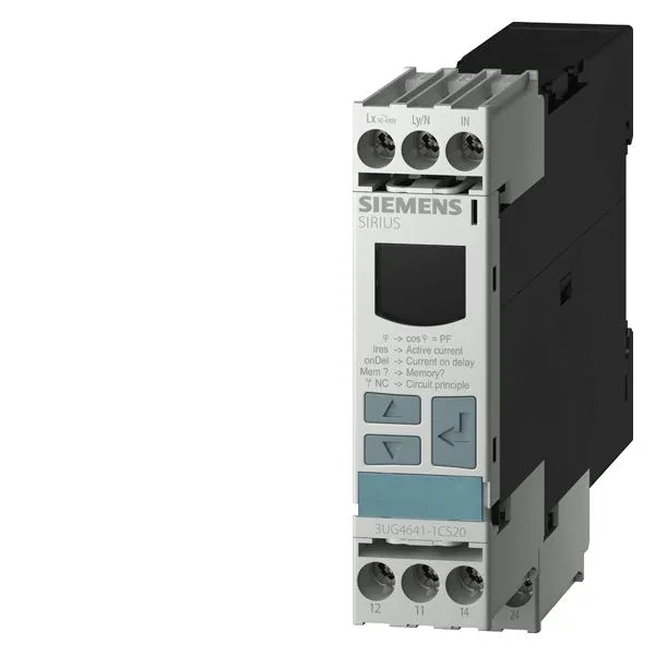 Digital monitoring relay cos phi and current monitoring from 90-690 V AC 0vershoot and undershoot self-supplied 50 to 60 HZ AC noise pulses delay 0.1 to 20 s hysteresis for (i) 0.1...