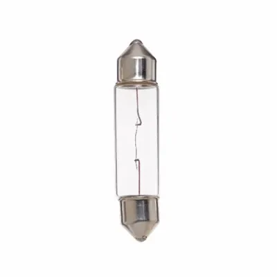 Miniature Lamp, Designation: 6421, 24 V, 3 WTT, T3 1/4 Shape, SV8.5-8 Festoon Base, 1000 HR, 0.125 AMP, 1-23/32 IN Length, 13/32 IN Diameter