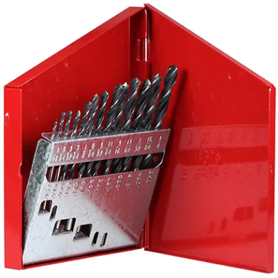 Drill Kit, 13 pieces, 3/16 in. shank size, 1/16 to 1/4 in. drill bit size, M2 High Speed Steel material, Black/Gold finish