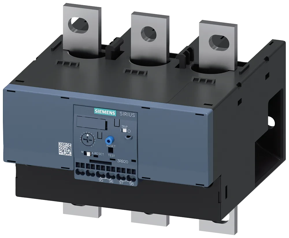Overload relay 160...630 a for motor protection size s10/s12, class 10 mount. onto cont./ stand-alone main circuit bar connection aux. circuit springload. term. manual-automatic-re...