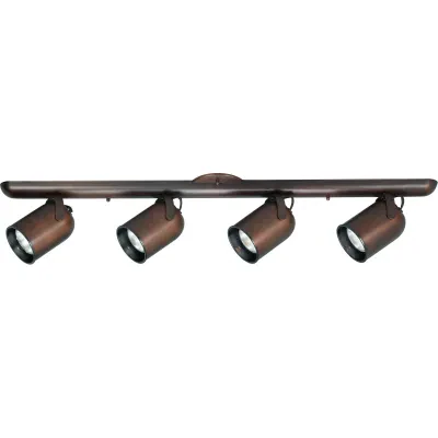 Four-light round back wall or ceiling mount directional. Transitional design in an Urban Bronze finish will be a stylish complement to your decor. Four independently adjustable tra...