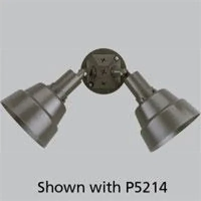 Outdoor double headed non-metallic PAR lampholder in an Antique Bronze finish.