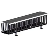 Vertical Front Only Cable Management, 8" Channel x 80" Long. Black Hinge Cover.