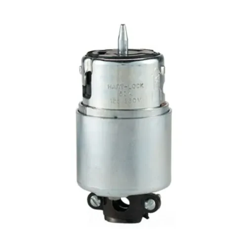 Eaton locking connector, #10-6 AWG, 50A, Industrial, 125/250V, Back wiring, Steel, Armored, Non-NEMA, Three-pole, Four-wire, Steel, 0.68 to 1.13 in