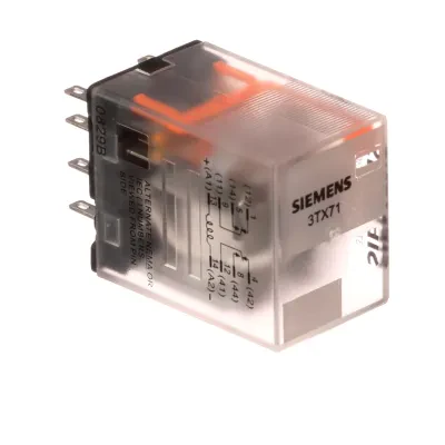 Plug-in Relay, Basic 8-pin Square Base DPDT, 12A, 24VDC Uses Socket 3TX7144-1E5or 3TX7144-4E5