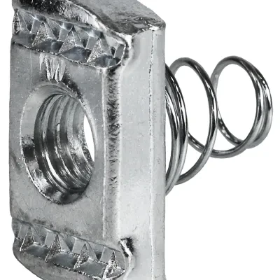 Short Spring Nut, Steel construction, Zinc Plated Finish, 1/2 in. Size