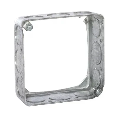 4 In. Square Extension Rings, 1-1/2 In. Deep - Drawn with Conduit KO's 1/2-3/4 KO