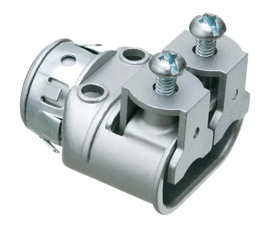 Zinc die-cast, 1/2" knockout saddle-type duplex cable connector for aluminum and steel cable. Concrete tight when taped. With independent securing of cables, you can use two differ...