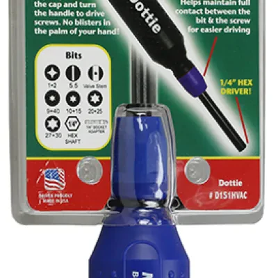 Megapro, Screwdriver Set, Phillips-#0, #1, #2, #2, #2, Slotted-#3, #5, #5.5, #4, #6 tip size, Phillips, Square Awl, Slotted, Valve Stem tip type, Blue/Blue handle color, 1/4 in. bl...