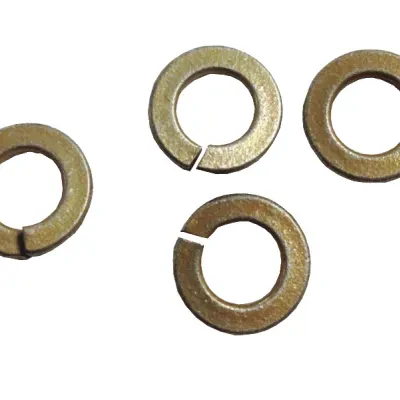 Split Lock Washer, 1/4 in., Alloy Steel, Zinc Chromate finish, 100 per pack, Yellow, For use with Grade 5 & Grade 8 Alloy Steel.