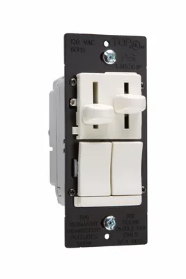Preset 3-speed/3way De-Hummer Fan Control with 3way Dimmer, 300W Light Almond