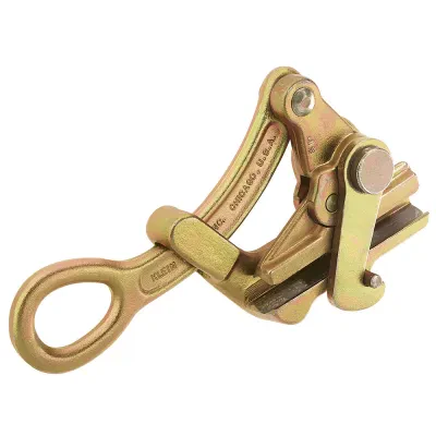 Knurled Parallel Jaw Grip 4-3/8-Inch Length, Longer jaws achieve a firm hold, reducing possibility of slippage and damage to cable