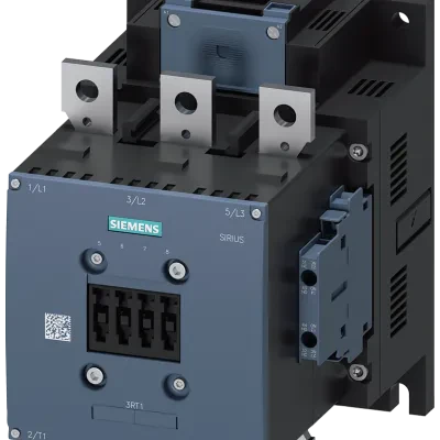 Contactor,IEC,Sirius,3 Pole Resistive 3 Pole,Non-Reversing 220 - 240 AC/DC CoilFrame Size S10,N/AA Panel Mount 2 NO ( & ) 2 NC Auxiliaries No Suppression Lugs(Not Included) Termina...