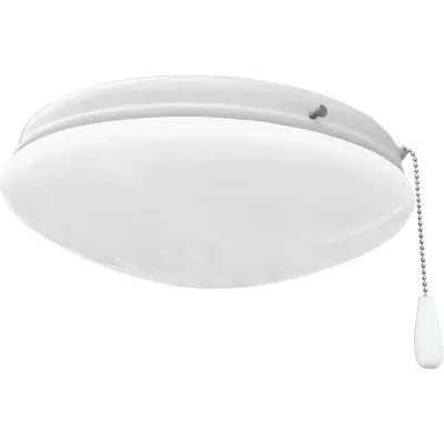 Two-light universal-style ceiling fan light kit features a low-profile, opal glass diffuser that's ideal for lighting in a bedroom. This fan light kit includes a threaded adapter f...