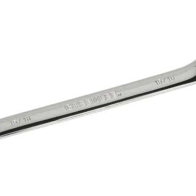 Combination Ratcheting Wrench, 15/16".  Compact reversible switch allows a 15° offset of the box end for clearance of obstacles.  5° ratcheting design for versatility and ease of u...