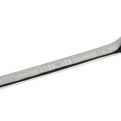 Combination Ratcheting Wrench, 13/16".  Compact reversible switch allows a 15° offset of the box end for clearance of obstacles.  5° ratcheting design for versatility and ease of u...