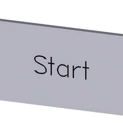 Labeling plate snap-on or self-adhesive for label holder, label size 12.5 x 27mm, label silver, lettering black, with inscription start