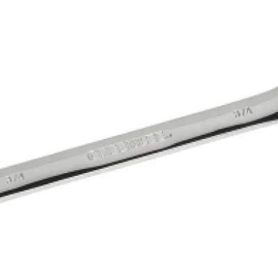 Combination Ratcheting Wrench, 3/4".  Compact reversible switch allows a 15° offset of the box end for clearance of obstacles.  5° ratcheting design for versatility and ease of use...