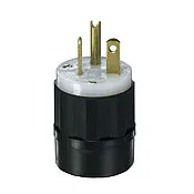 20 Amp, 250 Volt, Plug, Straight Blade, Industrial Grade, Grounding, Black-White