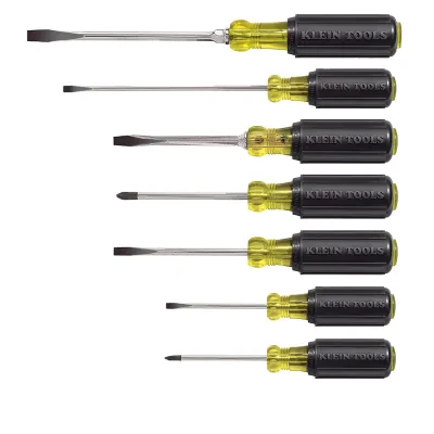 Screwdriver Set, Slotted and Phillips, 7-Piece, These screwdrivers are a general-purpose selection of the most frequently used screwdriver tips and sizes