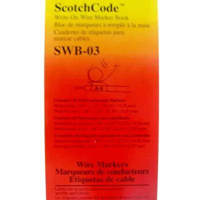 3M™ ScotchCode™ Write-On Wire Marker Books SWB contain self-laminating, write-on markers designed for small volume applications involving special or complex legends that are hand w...