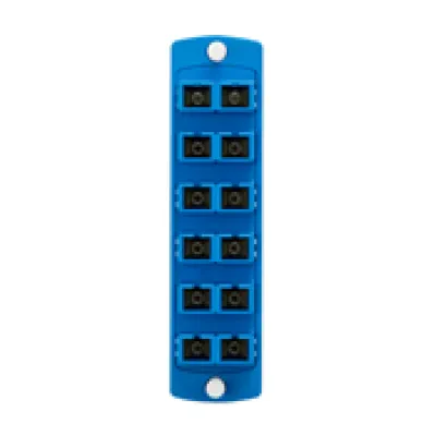 Injection Molded Adapter Plate, Opt-X 6-Pack Duplex SC OM2, 12- Fiber, Blue