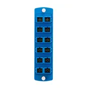 Injection Molded Adapter Plate, Opt-X 6-Pack Duplex SC OM2, 12- Fiber, Blue