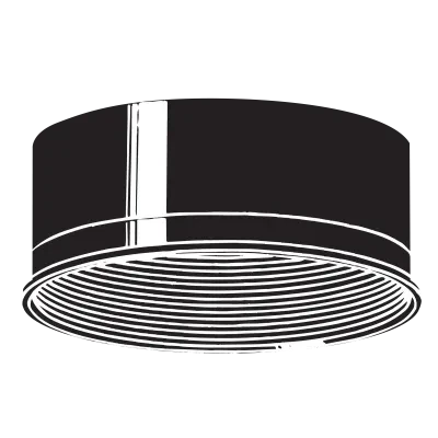 This versatile baffle accessory features a classic Black finish and grooved detailing.