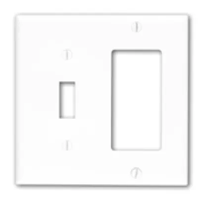2-Gang 1-Toggle Decora/GFCI Device Combination Wallplate, White