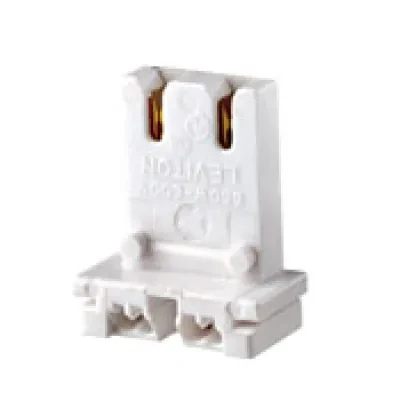 Medium Base, Bi-Pin, Standard Fluorescent Lampholder, U-Shaped Lamp, Slide-On Self- Aligning, Straight-In Double Edge, Quick-Connect, White