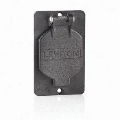Coverplate, Single-Gang, Flip-Lid, 1.39-Inch Diameter, Weather-Resistant, Black