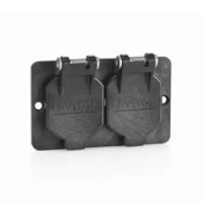 Coverplate, Single-Gang, Flip-Lid, Duplex, Weather-Resistant, Black