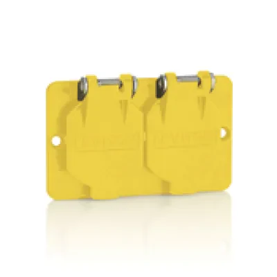 Coverplate, Single-Gang, Flip-Lid, Duplex, Weather-Resistant, Yellow