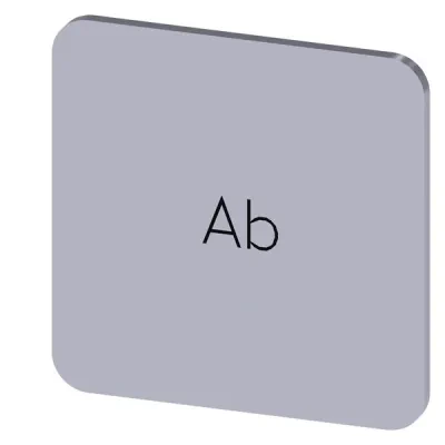 LABELING PLATE SELF-ADHESIVE FOR ENCLOSURE, LABEL SIZE 22 X 22MM, LABEL SILVER,LETTERING BLACK, WITH INSCRIPTION AB