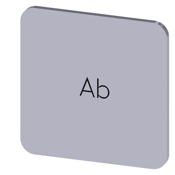 LABELING PLATE SELF-ADHESIVE FOR ENCLOSURE, LABEL SIZE 22 X 22MM, LABEL SILVER,LETTERING BLACK, WITH INSCRIPTION AB