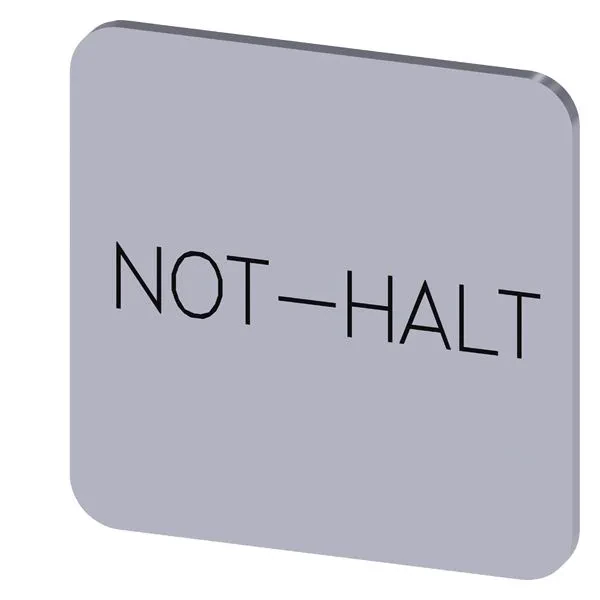 LABELING PLATE SELF-ADHESIVE FOR ENCLOSURE, LABEL SIZE 22 X 22MM, LABEL SILVER,LETTERING BLACK, WITH INSCRIPTION NOT-HALT