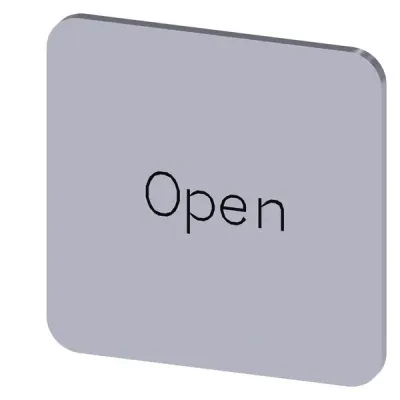 LABELING PLATE SELF-ADHESIVE FOR ENCLOSURE, LABEL SIZE 22 X 22MM, LABEL SILVER,LETTERING BLACK, WITH INSCRIPTION OPEN