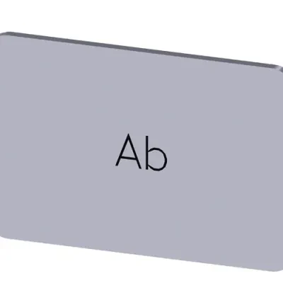 LABELING PLATE SNAP-ON OR SELF-ADHESIVE FOR LABEL HOLDER, LABEL SIZE 17.5 X 27MM, LABEL SILVER, LETTERING BLACK, WITH INSCRIPTION AB