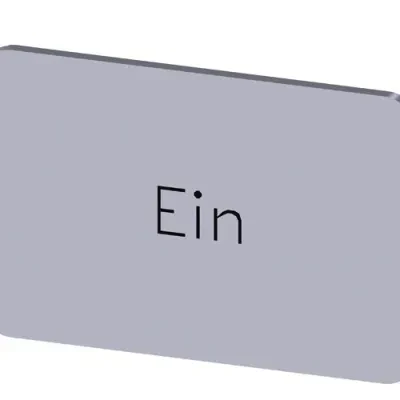 LABELING PLATE SNAP-ON OR SELF-ADHESIVE FOR LABEL HOLDER, LABEL SIZE 17.5 X 27MM, LABEL SILVER, LETTERING BLACK, WITH INSCRIPTION EIN