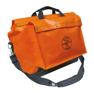 Tool Bag, Vinyl Equipment Bag, Orange, Large, Tool bag has one large, outside pocket with Velcro® brand fasteners