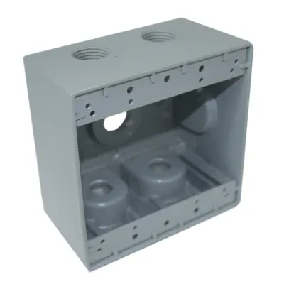 1/2" 5 Hole Double Gang Deep Weatherproof Box