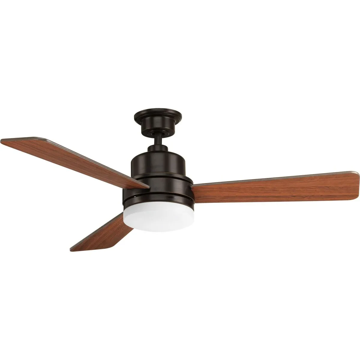 The 52 inch Trevina II features three reversible blades in medium cherry and classic walnut in Antique Bronze finish. Coolly modern, the Trevina II ceiling fan offers both form and...