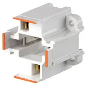 G24D-3 Base, 26W/32W 2-Pin, 10mm Compact Fluorescent Lampholder, Vertical, Bottom Screw-Down, Orange Color Code, , Quick-Connect 18AWG Solid or Str. Tinned - White Body