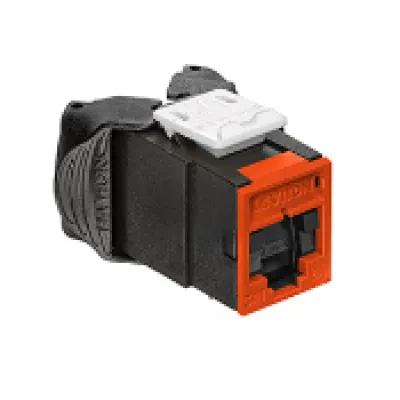 Atlas-X1 Cat 6A UTP QuickPort Connector with Shutters, Orange