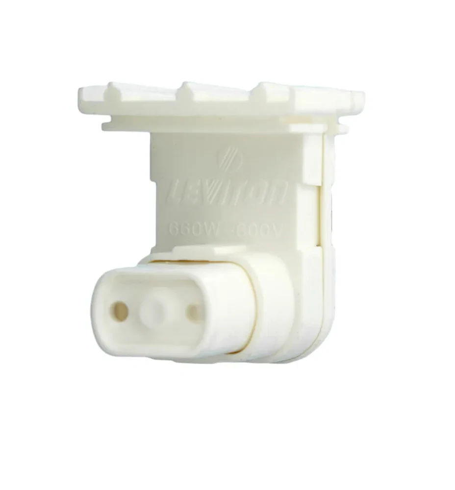 Medium Base, Bi-Pin, Standard Fluorescent Lampholder, Pedestal, Slide-On, Plunger, White