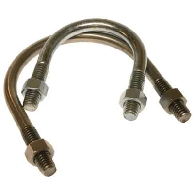 Round Bend U-Bolt, 3/8-16 in. size, Right Hand thread, 2 Hexagon Nuts, 18-8 grade, Stainless Steel, 2-1/2 in. inside length, 1-1/2 in. inside width, 1-1/4 in. thread length